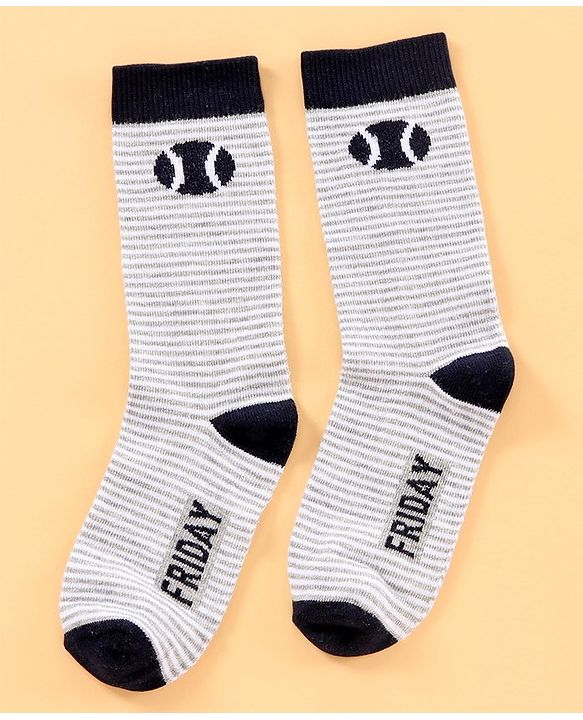 Pine Kids Mid Calf Length Anti-Microbial Socks Pack Of 6 - Blue Grey