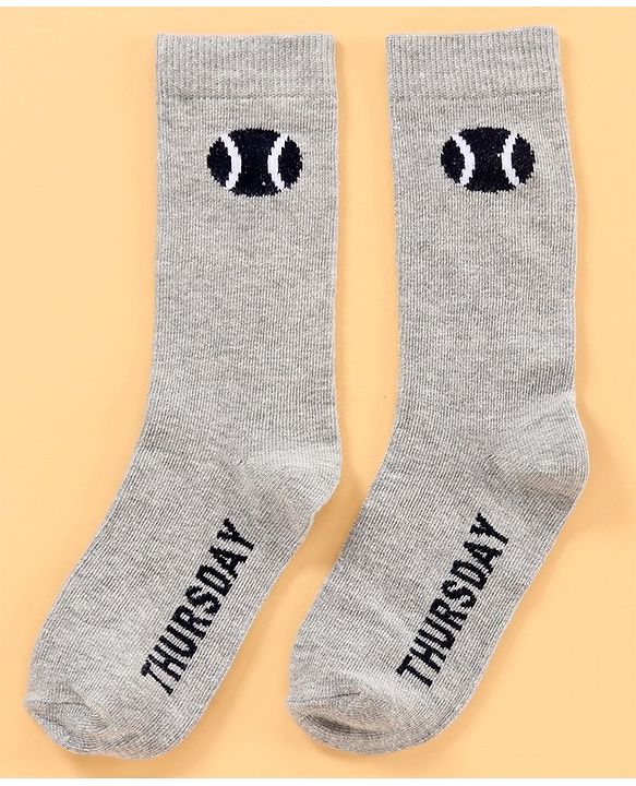 Pine Kids Mid Calf Length Anti-Microbial Socks Pack Of 6 - Blue Grey