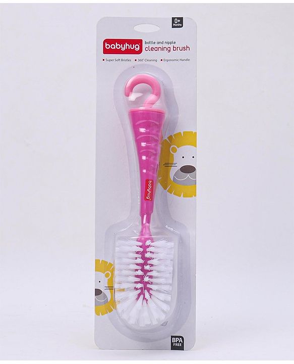 Babyhug Bottle Cleaning & Nipple Brush - Pink