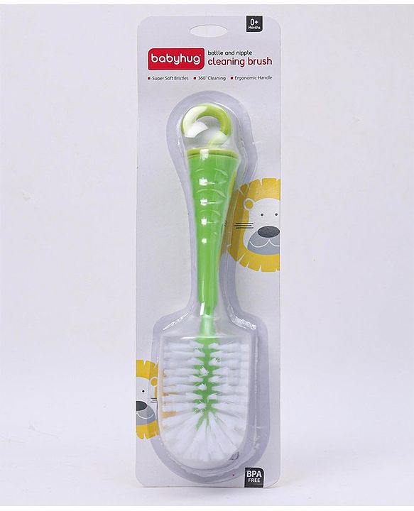 Babyhug Bottle Cleaning & Nipple Brush - Green