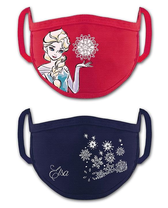 Babyhug 2 to 4 Years Washable & Reusable Knit Face Mask Elsa Pack of 2