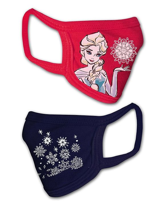 Babyhug 2 to 4 Years Washable & Reusable Knit Face Mask Elsa Pack of 2
