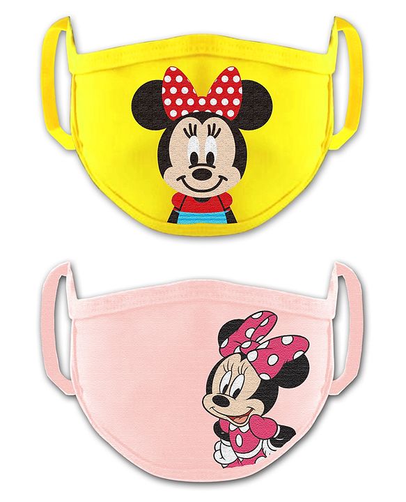 Babyhug 4 to 8 Years Washable & Reusable Knit Face Mask Minnie Mouse  - Pack of 2