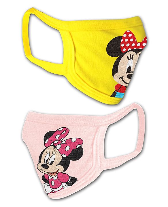 Babyhug 4 to 8 Years Washable & Reusable Knit Face Mask Minnie Mouse  - Pack of 2