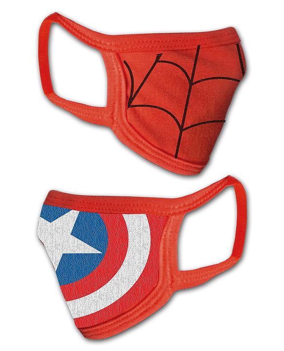 Babyhug 2 to 4 Years Washable & Reusable Knit Face Mask Spiderman - Pack of 2