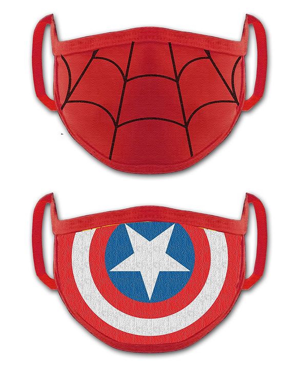 Babyhug 2 to 4 Years Washable & Reusable Knit Face Mask Spiderman - Pack of 2