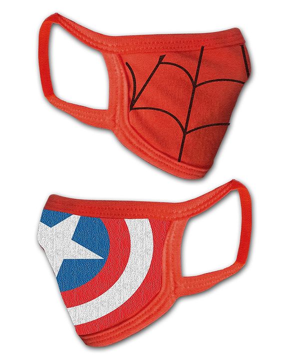 Babyhug 2 to 4 Years Washable & Reusable Knit Face Mask Spiderman - Pack of 2