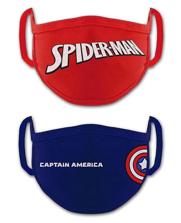 Babyhug 2 to 4 Years Washable & Reusable Knit Face Mask Superheroes - Pack of 2