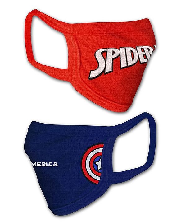 Babyhug 2 to 4 Years Washable & Reusable Knit Face Mask Superheroes - Pack of 2