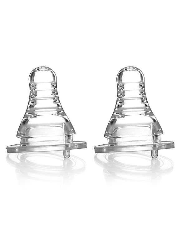 Babyhug Standard Neck Silicone Nipple Medium Flow - Pack of 2