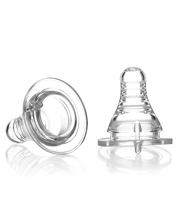 Babyhug Standard Neck Silicone Nipple Medium Flow - Pack of 2