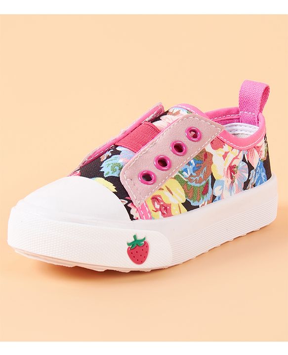 Cute Walk by Babyhug Casual Shoes Floral Print - Dark Pink