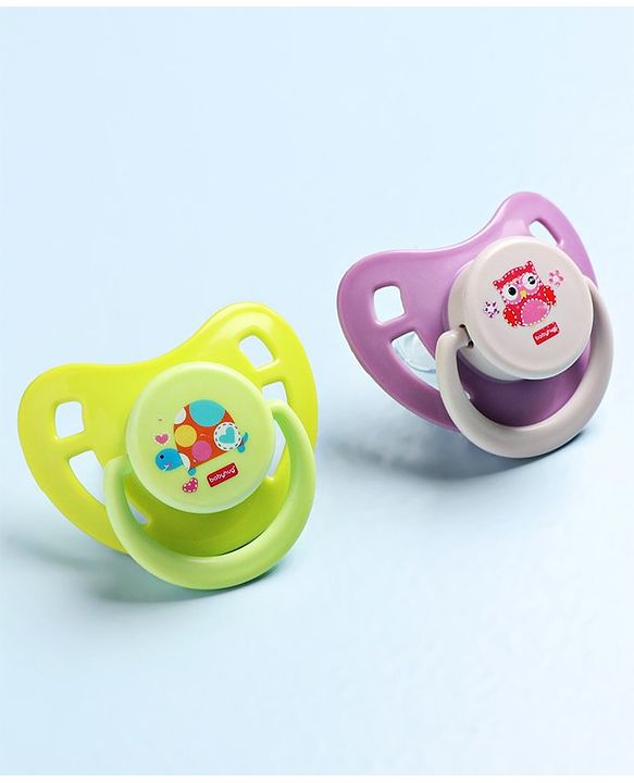 Babyhug Pacifier with PP Case Pack of 2 - Purple Green