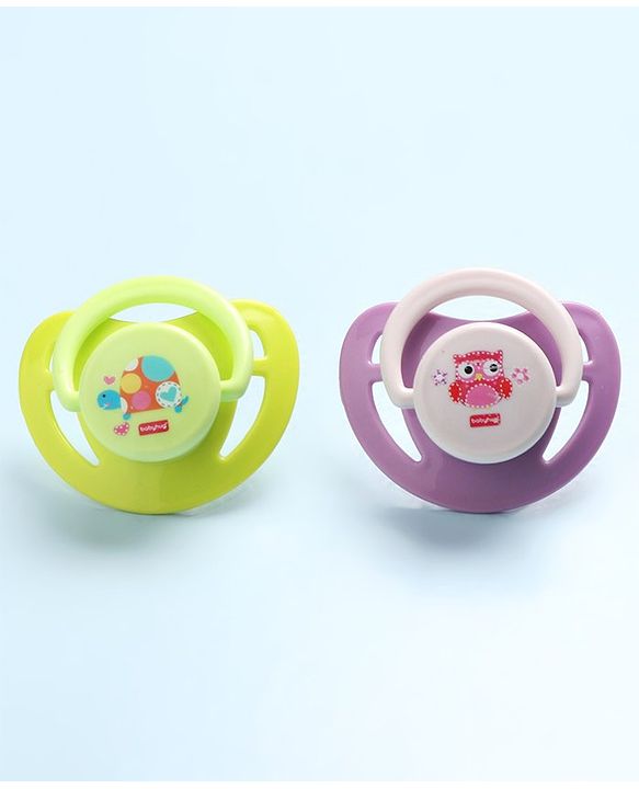 Babyhug Pacifier with PP Case Pack of 2 - Purple Green