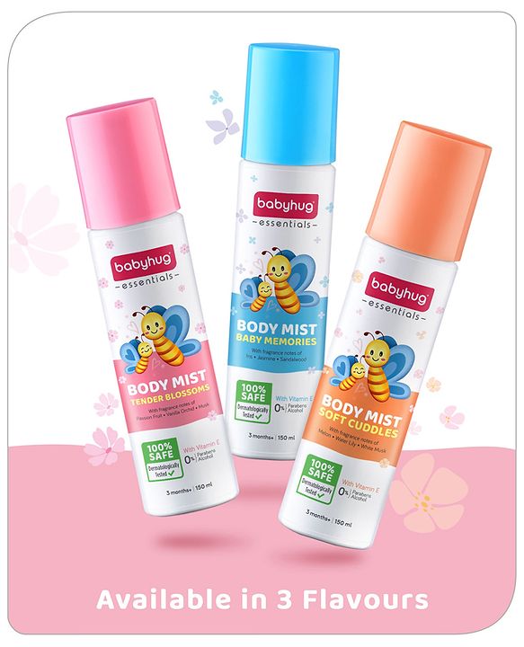 Babyhug Baby Memories Gentle Body Mist  150ml | Alcohol Free | Dermatologically Tested | Skin Friendly | Safe | Everyday Wear