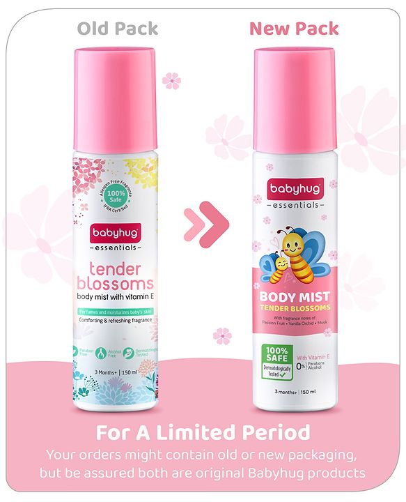 Babyhug Baby Memories Gentle Body Mist  150ml | Alcohol Free | Dermatologically Tested | Skin Friendly | Safe | Everyday Wear
