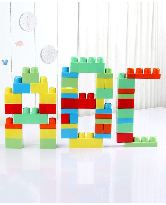 Babyhug Premium 40 Pcs Mega Size First Builders Toddler Blocks| Building and Construction Interlocking Jumbo Blocks with Big Building Storage Bag| Educational and Learning Toy for Pre-School Children| BIS Certified| Non-Toxic