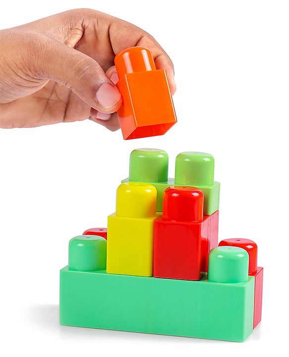 Babyhug Premium 40 Pcs Mega Size First Builders Toddler Blocks| Building and Construction Interlocking Jumbo Blocks with Big Building Storage Bag| Educational and Learning Toy for Pre-School Children| BIS Certified| Non-Toxic