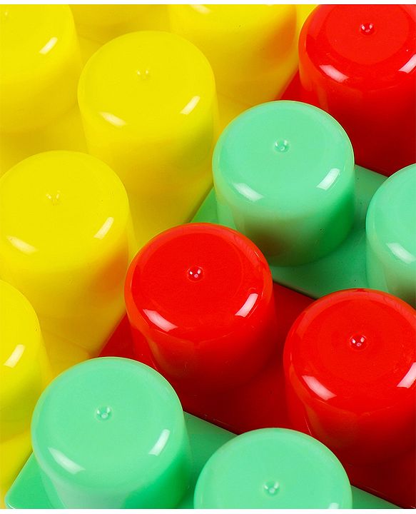 Babyhug Premium 40 Pcs Mega Size First Builders Toddler Blocks| Building and Construction Interlocking Jumbo Blocks with Big Building Storage Bag| Educational and Learning Toy for Pre-School Children| BIS Certified| Non-Toxic