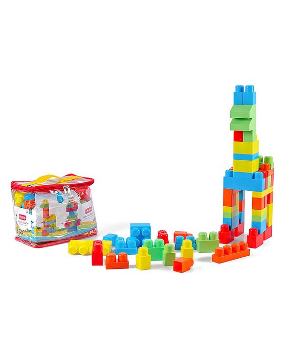 Babyhug Premium 40 Pcs Mega Size First Builders Toddler Blocks| Building and Construction Interlocking Jumbo Blocks with Big Building Storage Bag| Educational and Learning Toy for Pre-School Children| BIS Certified| Non-Toxic