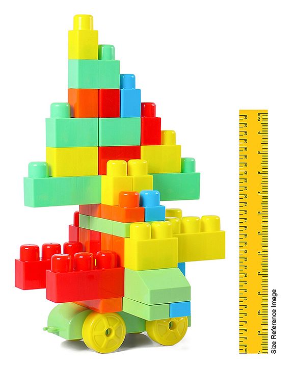 Babyhug Premium 40 Pcs Mega Size First Builders Toddler Blocks| Building and Construction Interlocking Jumbo Blocks with Big Building Storage Bag| Educational and Learning Toy for Pre-School Children| BIS Certified| Non-Toxic