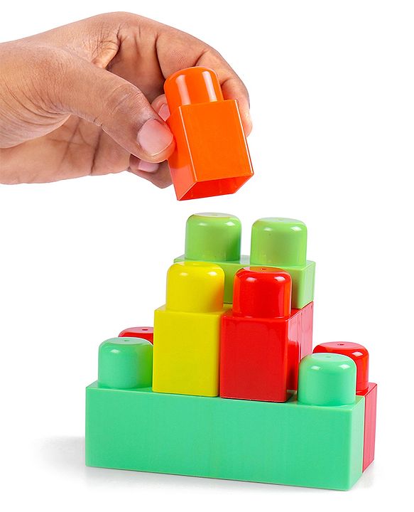 Babyhug Premium 40 Pcs Mega Size First Builders Toddler Blocks| Building and Construction Interlocking Jumbo Blocks with Big Building Storage Bag| Educational and Learning Toy for Pre-School Children| BIS Certified| Non-Toxic