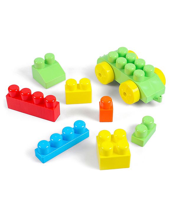 Babyhug Premium 40 Pcs Mega Size First Builders Toddler Blocks| Building and Construction Interlocking Jumbo Blocks with Big Building Storage Bag| Educational and Learning Toy for Pre-School Children| BIS Certified| Non-Toxic