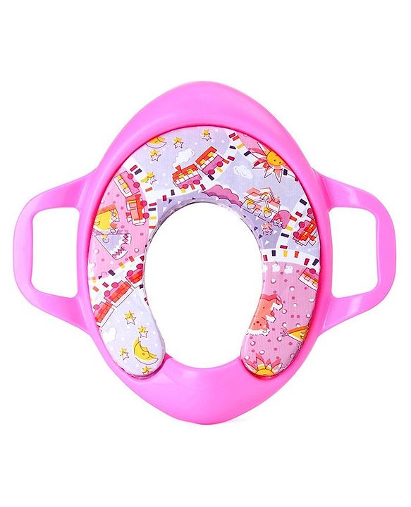 Babyhug Cushioned Potty Training Seat With Handle - Pink