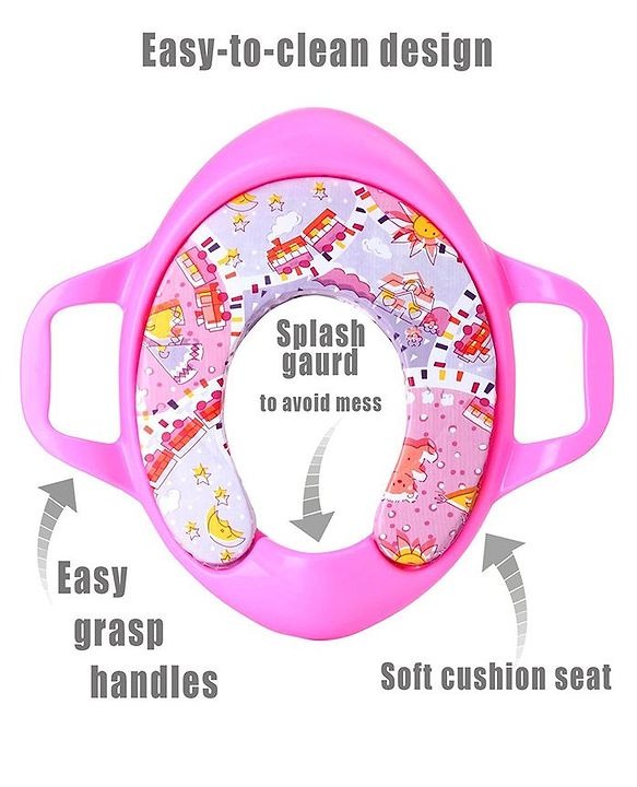 Babyhug Cushioned Potty Training Seat With Handle - Pink
