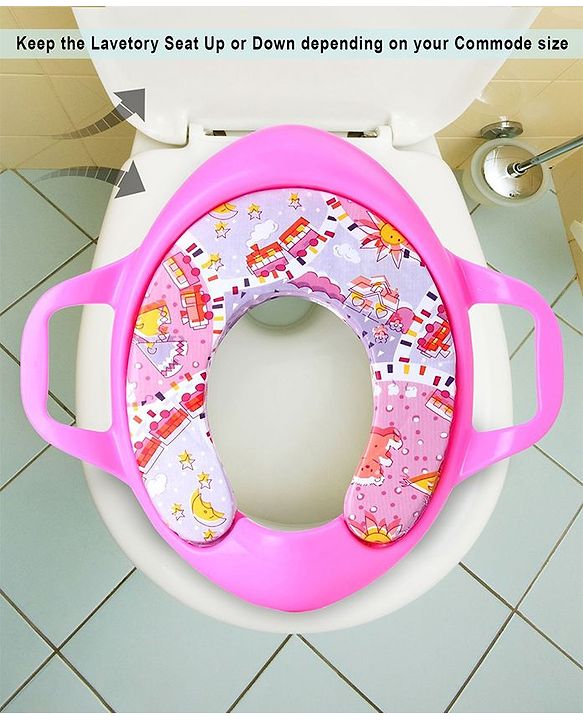 Babyhug Cushioned Potty Training Seat With Handle - Pink