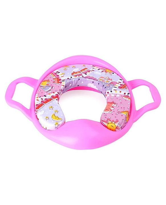 Babyhug Cushioned Potty Training Seat With Handle - Pink