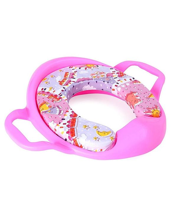 Babyhug Cushioned Potty Training Seat With Handle - Pink