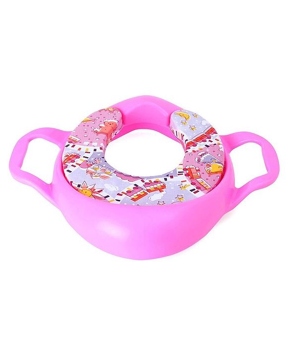 Babyhug Cushioned Potty Training Seat With Handle - Pink