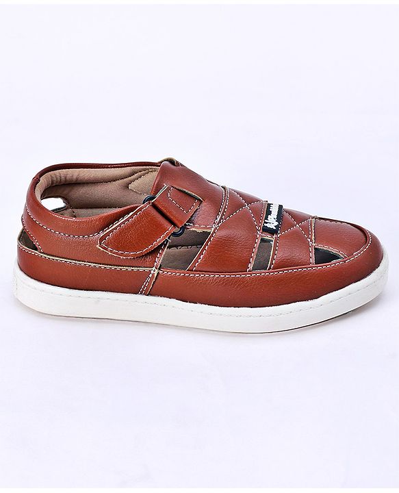 Pine Kids Velcro Closure Sandals - Brown