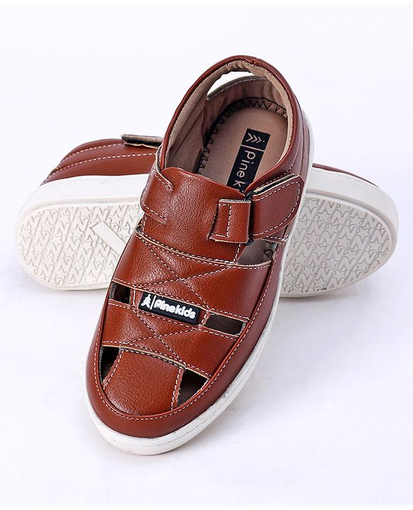 Pine Kids Velcro Closure Sandals - Brown