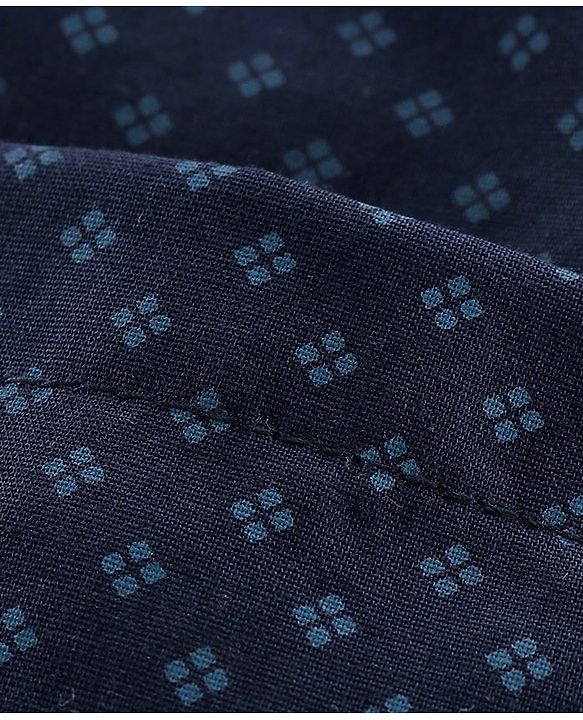 Babyhug Full Sleeves Party Shirt with Bow - Navy Blue