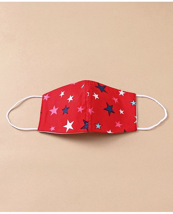 Babyhug Anti Viral Carbon Filter Printed Face Mask Pack Of 3 - Blue Red