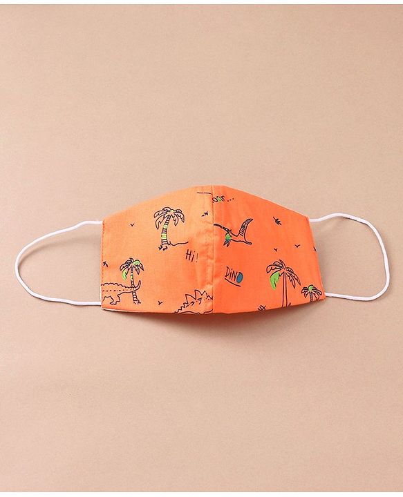 Babyhug Anti Viral Carbon Filter Printed Face Mask Pack Of 3 Blue Orange (Print May Vary)