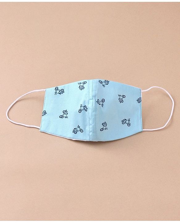 Babyhug Anti Viral Carbon Filter Printed Face Mask Pack Of 3 Blue Orange (Print May Vary)