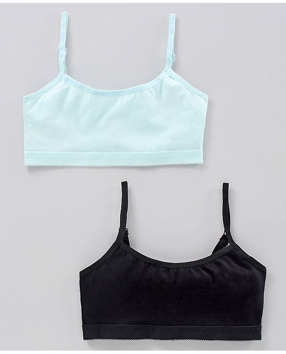 Pine Kids Singlet Anti Microbial & Biowashed Bralettes Pack of 2 - Black Blue