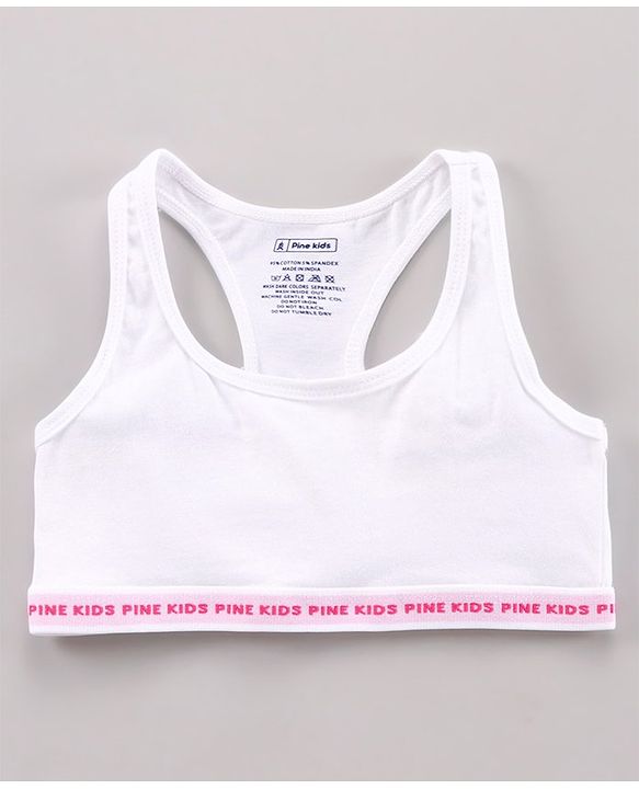 Pine Kids Anti Microbial & Bio Wash Bras Pack of 2 - White