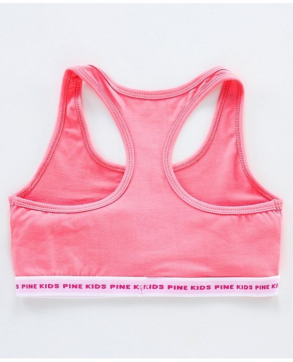 Pine Kids Anti Microbial & Biowashed Bralettes Striped Pack of 2 - Salmon Rose