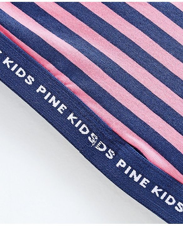 Pine Kids Anti Microbial & Biowashed Bralettes Striped Pack of 2 - Salmon Rose