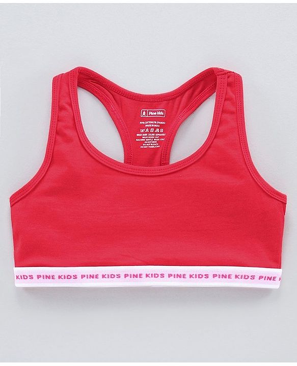 Pine Kids Singlet Anti Microbial & Biowashed Bralettes Pack of 2 - Red