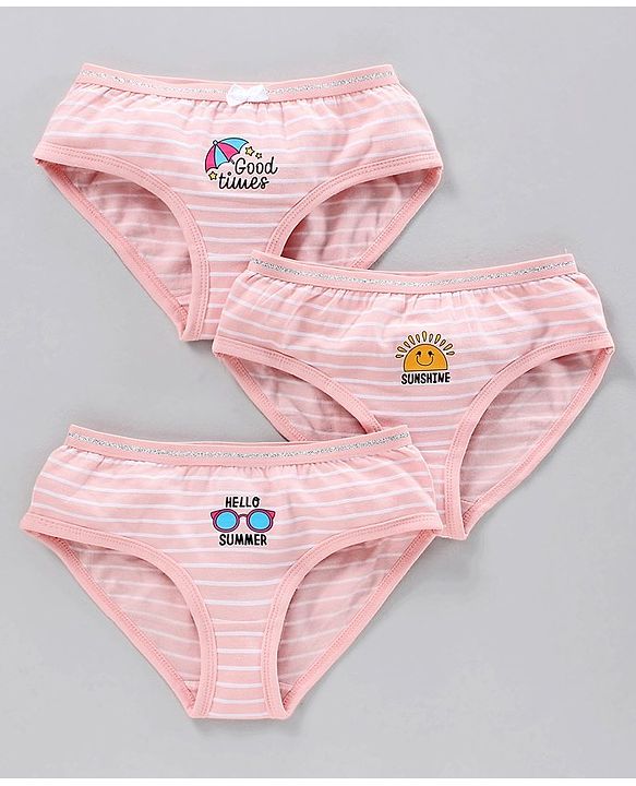 Pine Kids Anti microbial & Bio wash Panties Pack of 3 - Pink