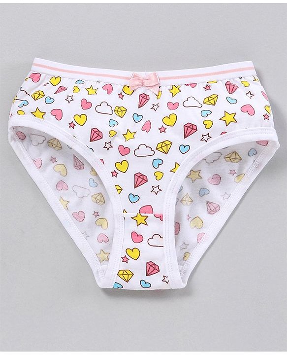 Pine Kids Anti Microbial & Biowashed Panties Pack of 3 - Pink White