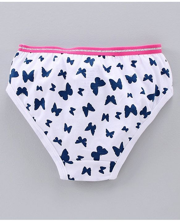Pine Kids Anti Microbial & Bio Wash Hipster Panties Butterfly Print Pack of 3 - White Rose Pink