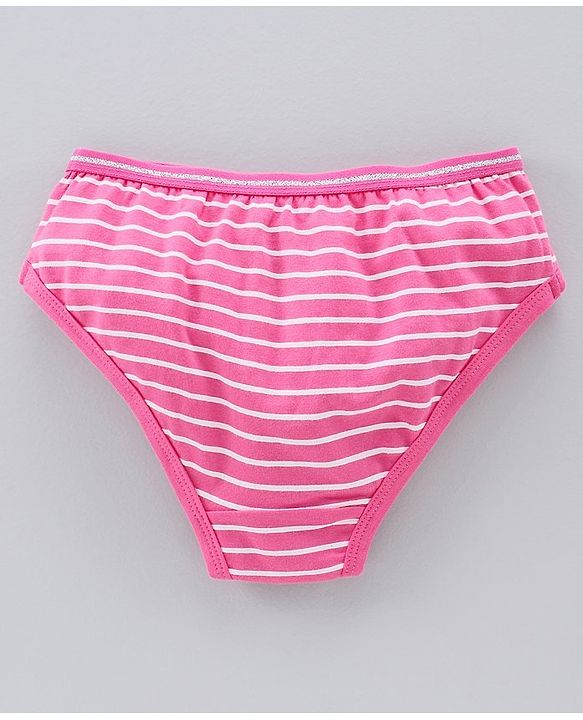 Pine Kids Anti Microbial & Bio Wash Hipster Panties Butterfly Print Pack of 3 - White Rose Pink