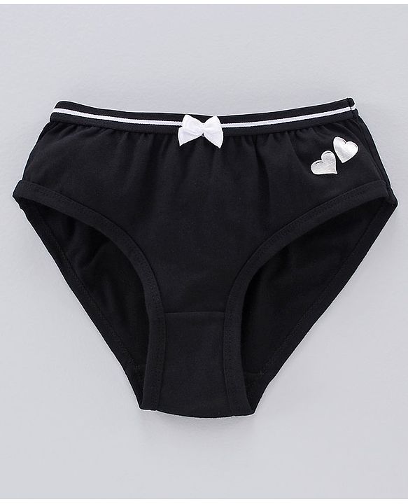Pine Kids Anti Microbial & Bio Wash Hipster Panties Heart Print Pack of 3 - Navy Peony Seashell Pink Black