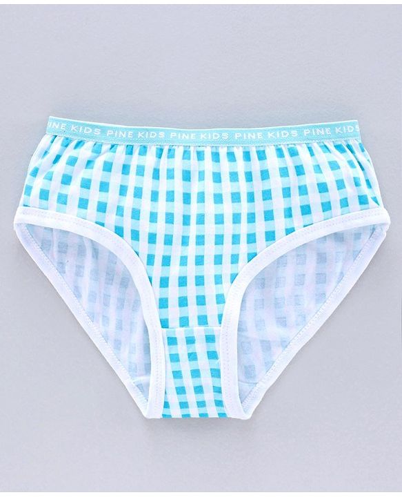 Pine Kids Anti Microbial & Biowash Checks Panties Pack of 3 - Pink Blue Purple